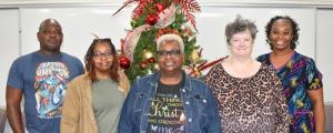 (Left to Right): Demetrius Barnes, Denise Cooley, Bronice Johnson, Michaela Parrett, and Erica Morrow (Not Pictured: Donielle McGlaston & Charla Pickering).